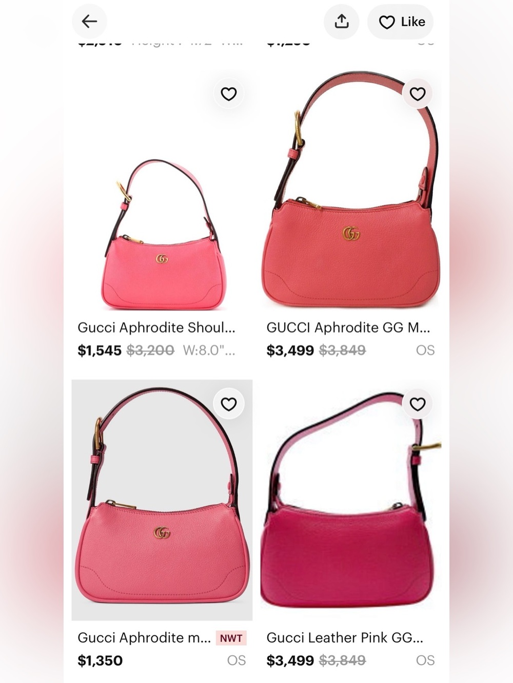 Gucci Aphrodite mini pink leather bag - Picture 16 of 16